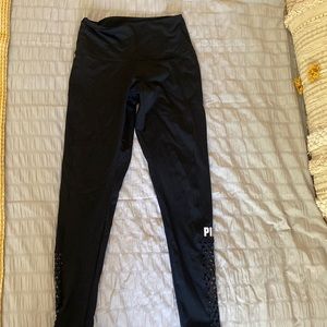 PINK leggings with mesh ankle detail. Size small